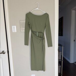SHEIN Olive Long Sleeve Dress